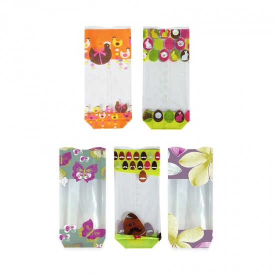 Σακουλάκια πασχαλινά με πάτο 12x26εκ. ανάμεικτα 5τεμ.