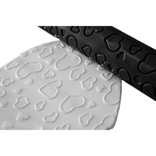 Πλάστης ζαχαρόπαστας με αποτύπωμα καρδιές