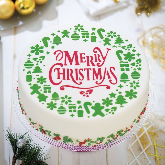 Στένσιλ "Merry Christmas" γιρλάντα 25εκ.