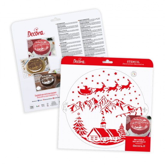 Στένσιλ "Merry Christmas" τοπίο 25εκ.