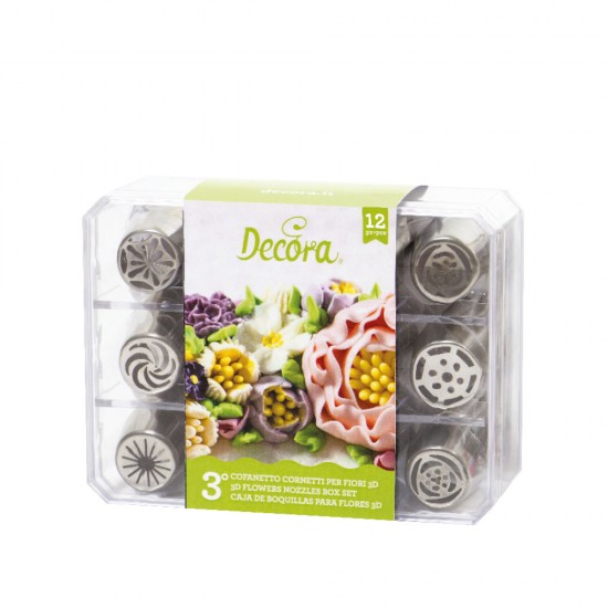 Μύτες κορνέ για λουλούδια 3D σετ 12τεμ.-No3