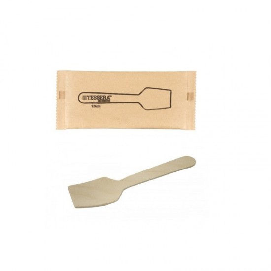 Ξύλινο κουταλάκι παγωτού φτυαράκι συσκευασμένο 9,5εκ.-100τεμ.