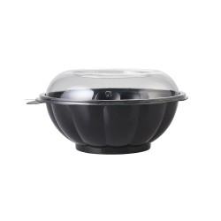 Μπολ σαλάτας μαύρο pet με καπάκι 1000ml