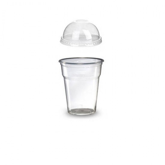 Ποτήρι pet 12oz με πομπέ κλειστό καπάκι 50τεμ.