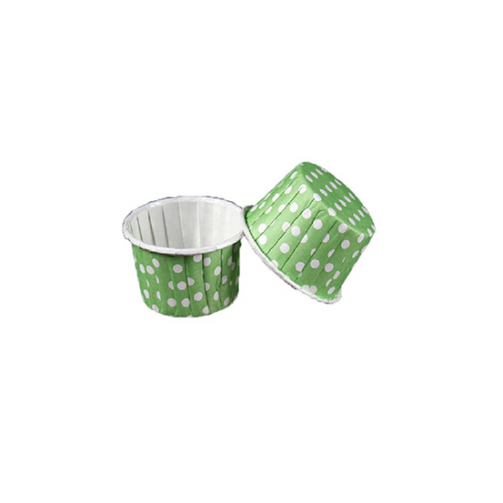 Φόρμες cupcake πουά πράσινες 96τεμ.