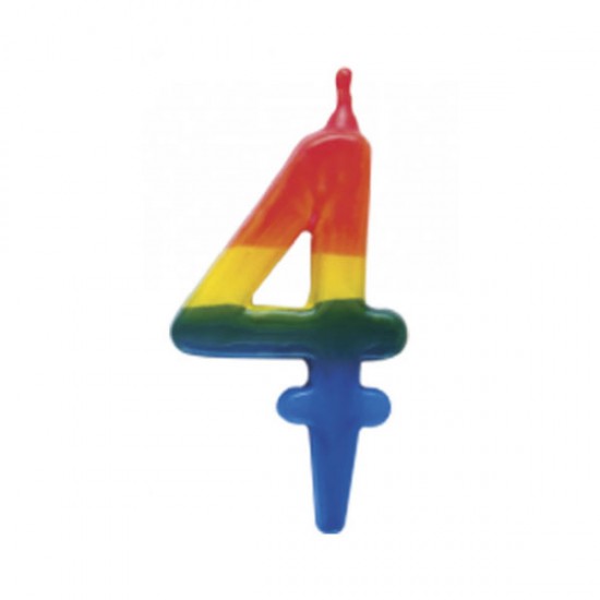 Κερί γενεθλίων τρίχρωμο Νο4
