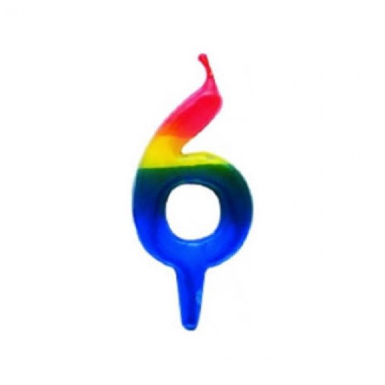 Κερί γενεθλίων τρίχρωμο Νο6