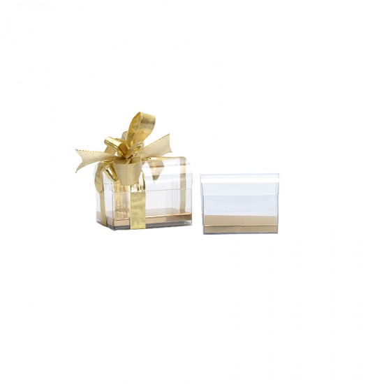 Διάφανο μπαούλο με χρυσή βάση 10x7x7,5εκ.