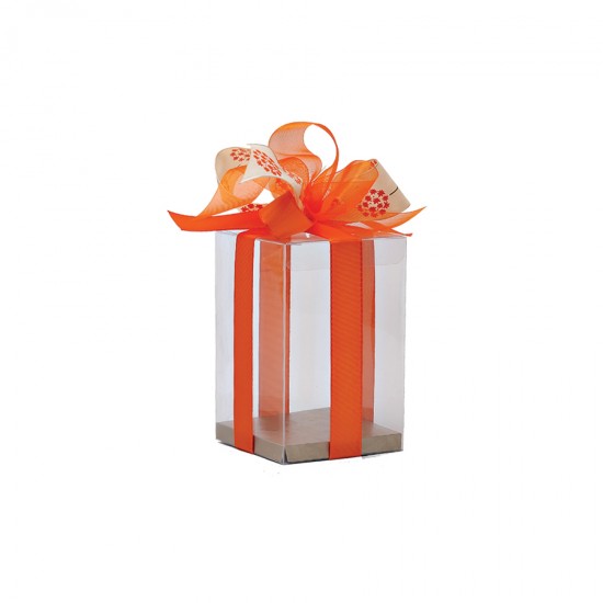 Διάφανο κουτί με χρυσή βάση 9x9x14εκ.